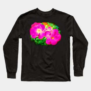 Wild Roses - Hot Pink Long Sleeve T-Shirt